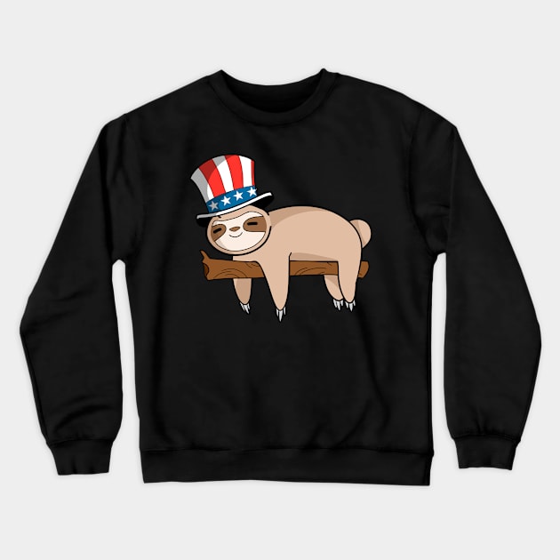 Patriot Sloth American Independence Day July 4th shirt Crewneck Sweatshirt by TheBeardComic